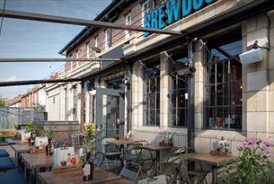 The exterior seating area at BrewDog Oxford