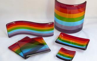 Photograph of some rainbow coloured glass