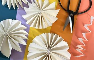 Colourful paper pinwheels