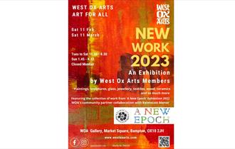 Flyer for West Ox Arts Gallery - New Work 2023 Exhibition