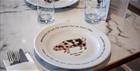 Dinner plate with picture of a Gloucestershire Old Spot pig