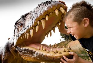 Child and dinosaur