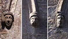 Carved heads on St James the Great Church in South Leigh