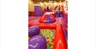 A view of the inflatable obstacle course