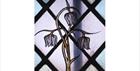 St Bartholomew's Church Ducklington: stained glass window showing Snakeshead Fritillary