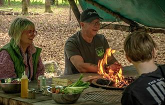 Group cooking at Fat Squirrel Outdoor