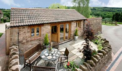 Meadow Byre - Forest Barn Holidays patio outside