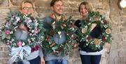 Christmas Wreath Making with Catherine Grey Flowers at Humble by Nature Kate Humble's farm