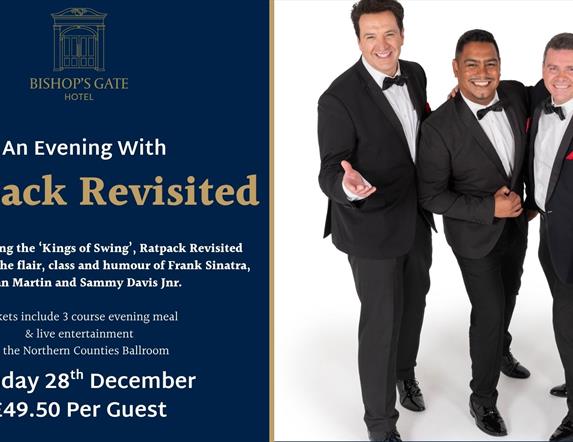 image shows details of our event An Evening With Ratpack Revisited which takes place on Sunday 28th December