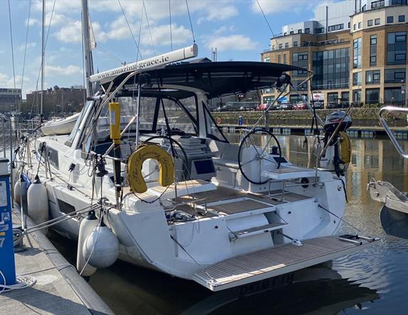 Amazing Grace Yacht docked at Foyle Marina