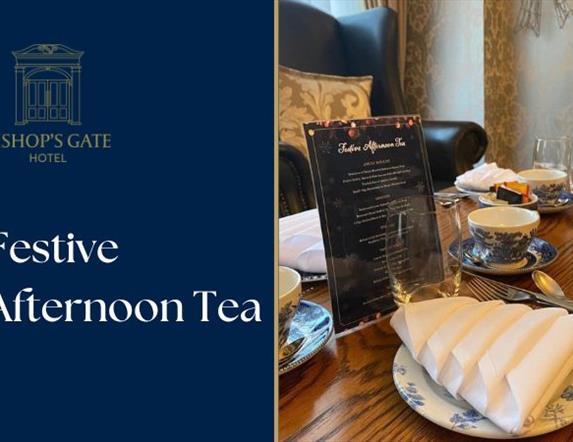 Afternoon Tea set up in Bishop's Gate Hotel
