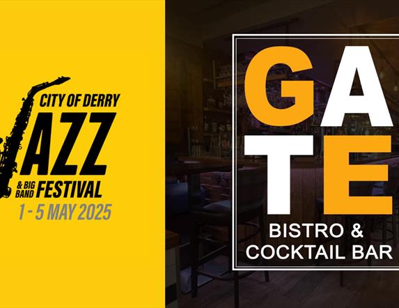 Jazz Festival and Gate Bistro logos. Details in description.