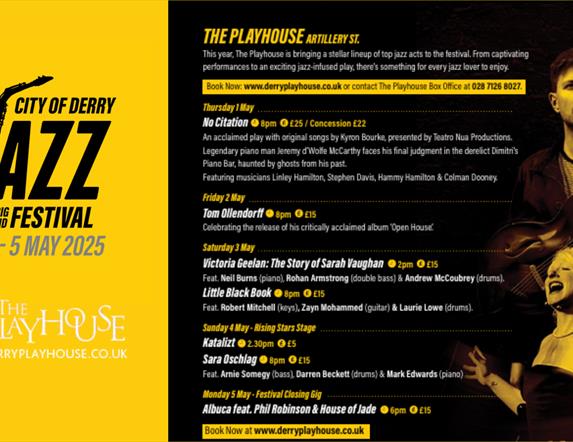 Jazz Hub at the Playhouse line up for 2025