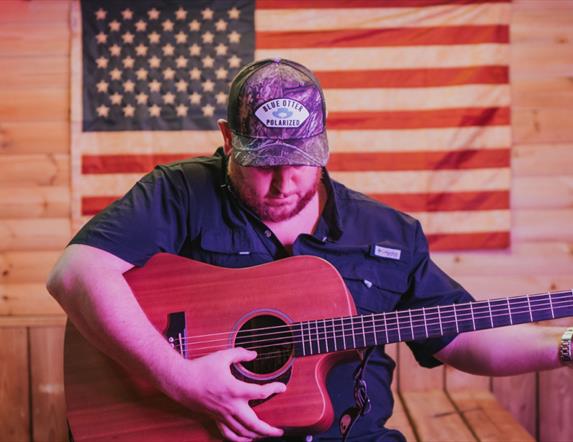 Image of Luke Combs playing guitar