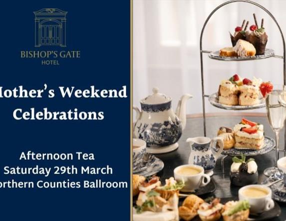 Tea and cake arrangement for an afternoon tea.