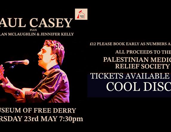 Promotional image for the Paul Casey special musical performance, repeating the details listed in the description.