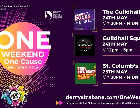 Promotional image for the three events over the weekend.