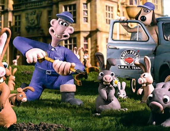 Wallace capturing rabbits