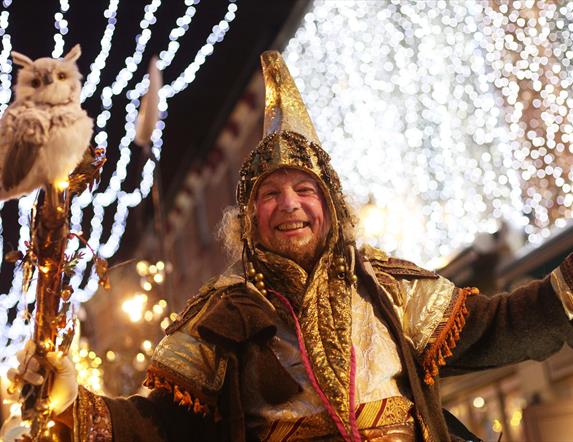 Christmas light switch on Shipquay Street Derry