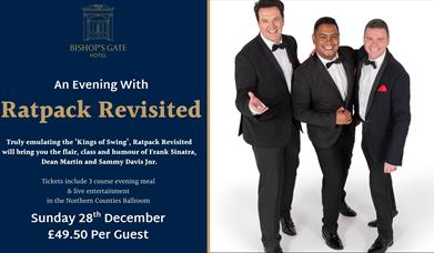 image shows details of our event An Evening With Ratpack Revisited which takes place on Sunday 28th December