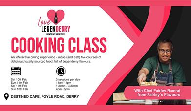 Promotional banner for the upcoming 'LegenDerry Cooking Class' event.