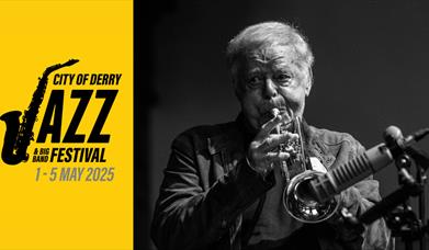 Promotional image of musician playing ahead of the upcoming 'The Live Launch' Classic Jazz at the Guildhall event