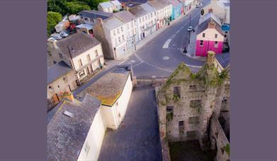 Aerial shot of Newtownstewart Conservation Area.
