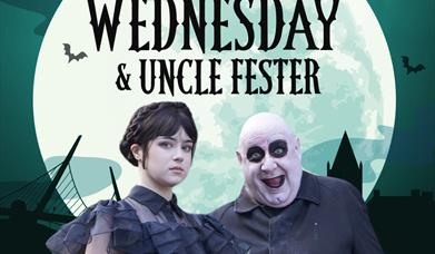 Wednesday & Uncle Fester Characters at Richmond Centre this Halloween