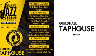 The Guildhall Taphouse logo beside the lineup.