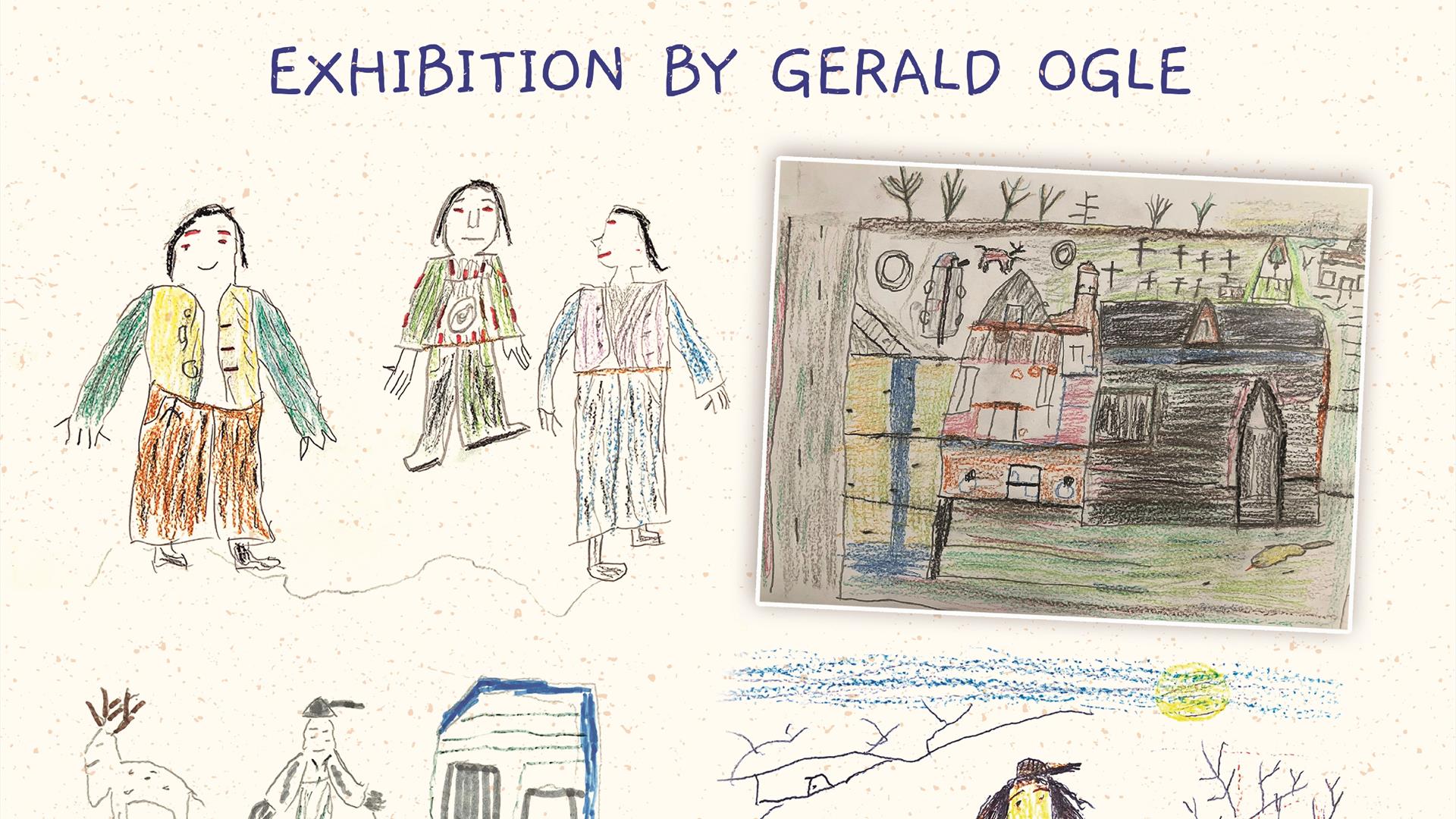 Drawings from Gerald ogle's A World of Imagination exhibition