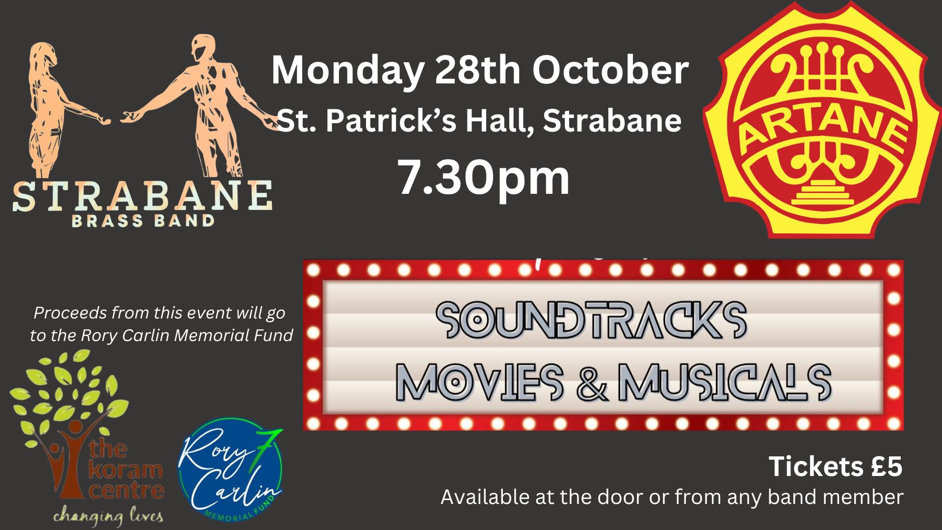 The Strabane Brass Band and The Artane Band present a night of Soundtracks, Movies & Musicals.