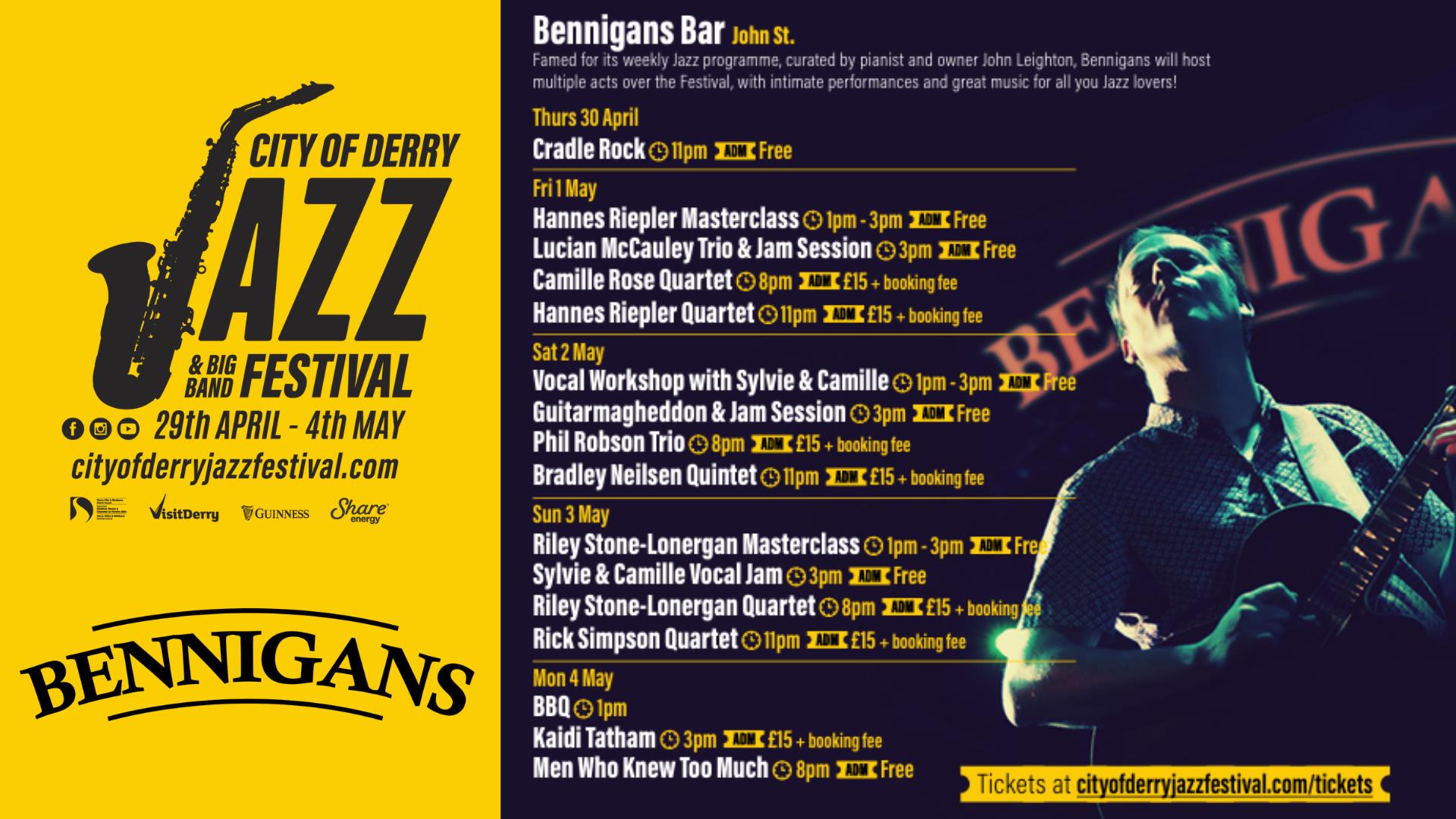 Jazz Hub at Bennigans Bar during the 2026 City of Derry Jazz Festival