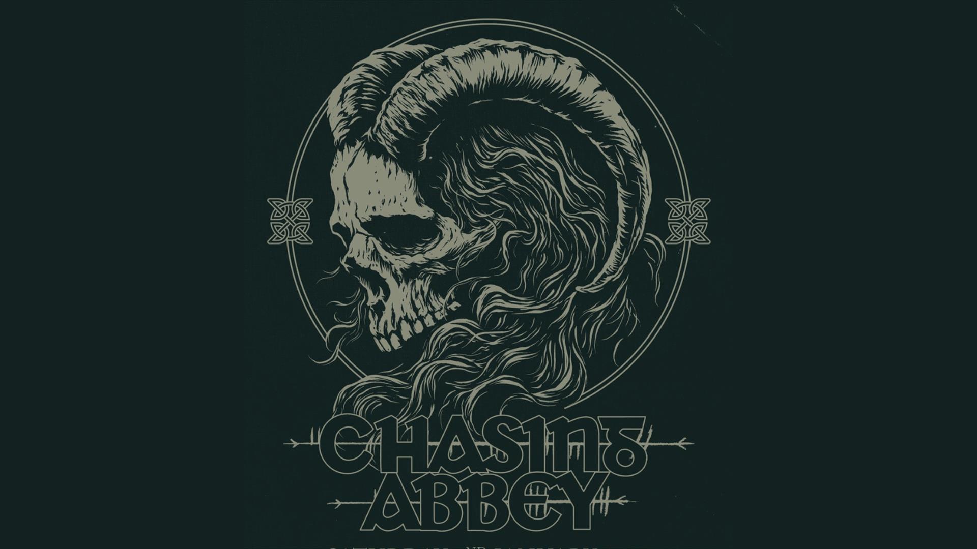 Image of a skull against a black background with the words 'Chasing Abbey' below it.