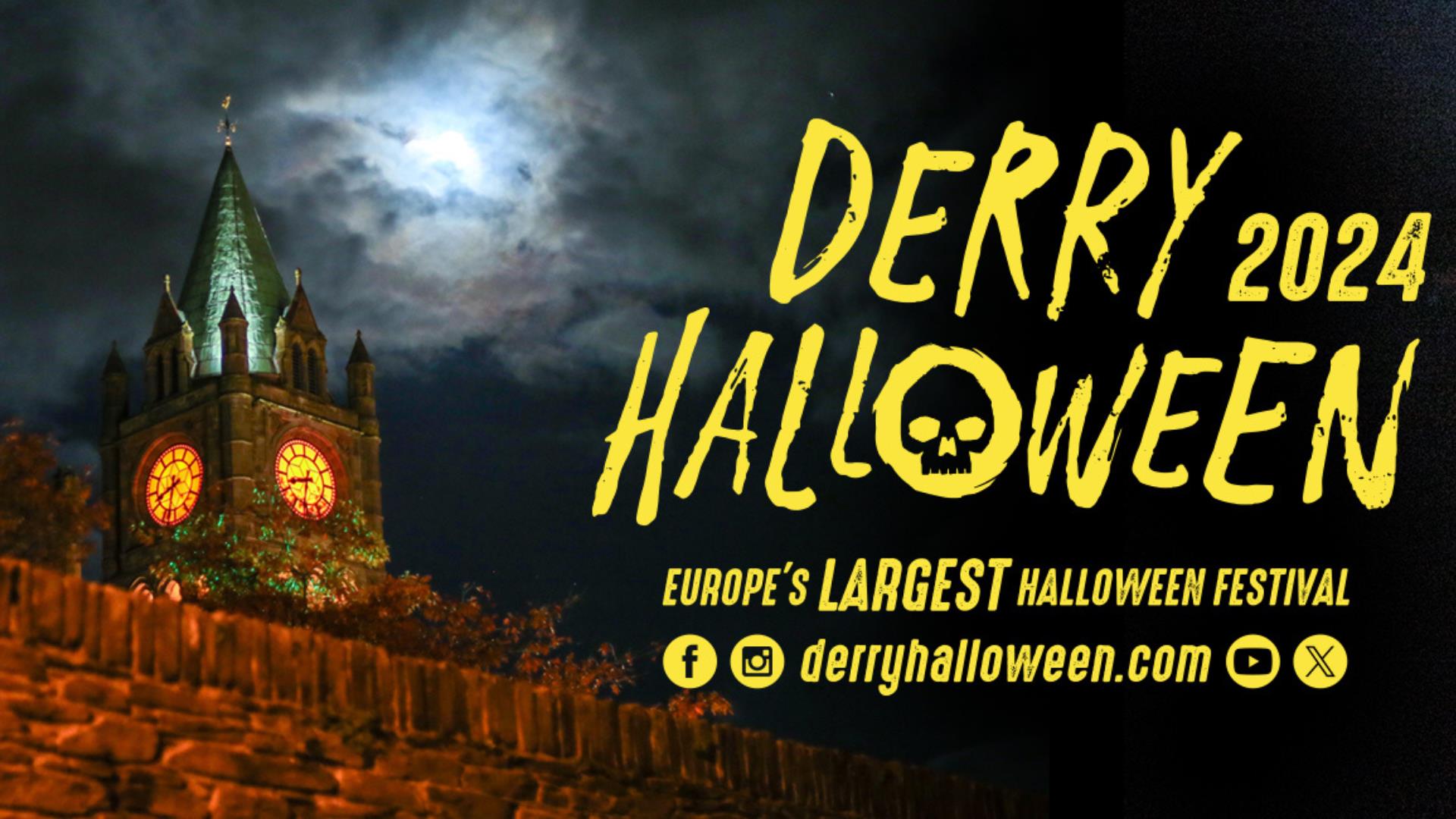 Derry Halloween Branding with Walls and Guildhall clock