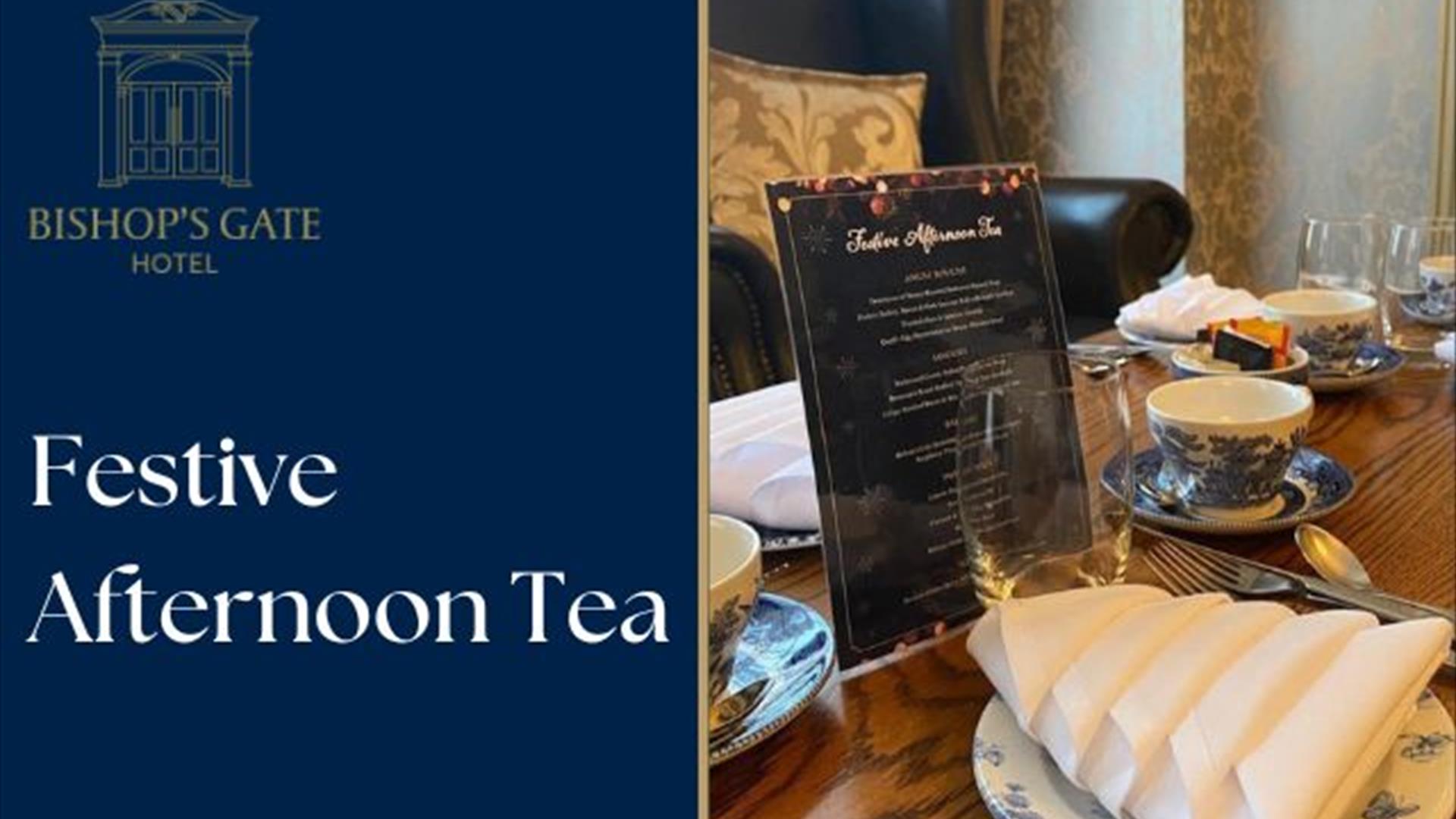 Afternoon Tea set up in Bishop's Gate Hotel