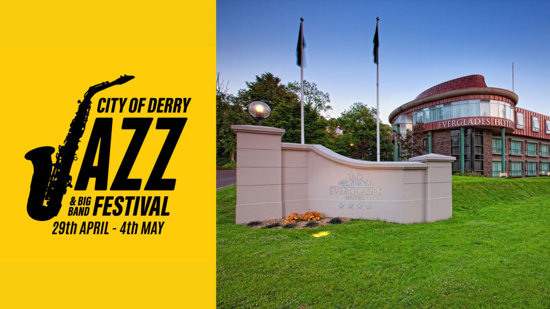 Everglades Hotel and Jazz Festival logos. Details in description.