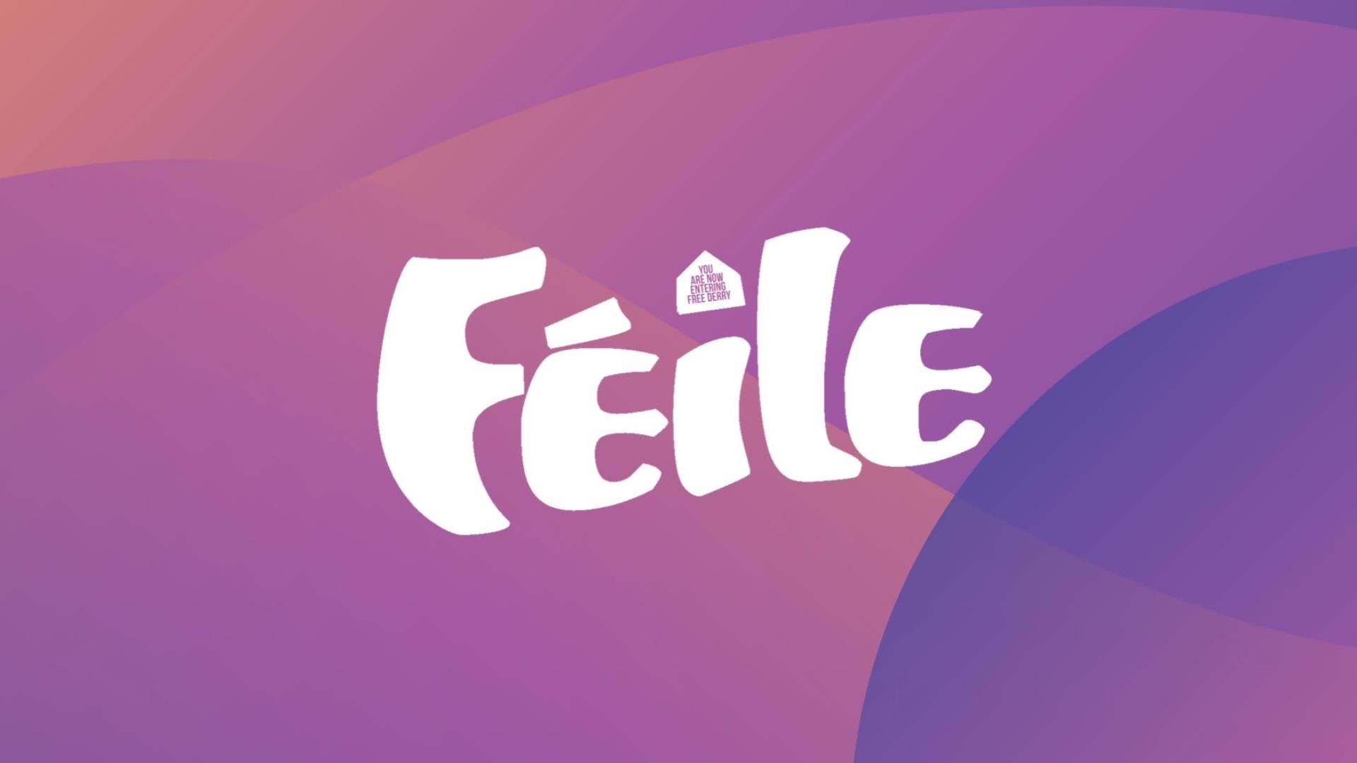 The Féile logo on a purple background