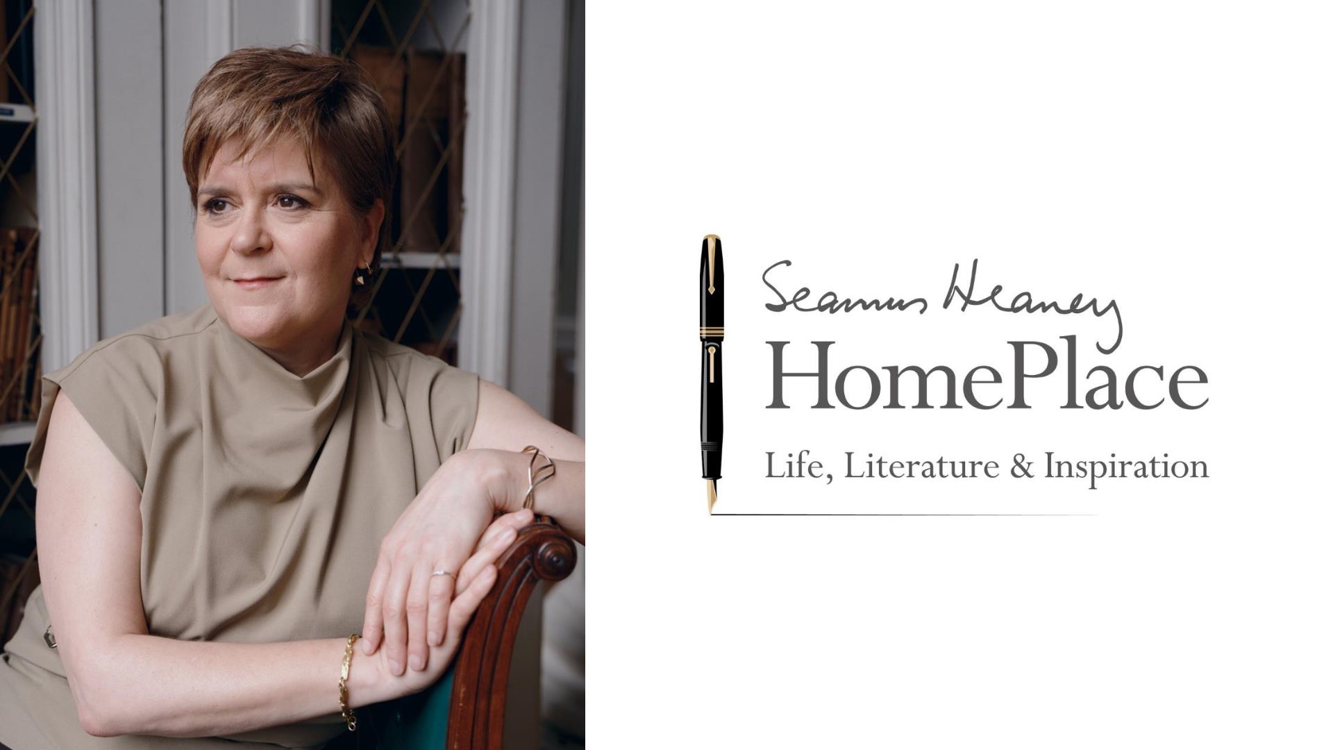 Nicola Sturgeon and the HomePlace logo,