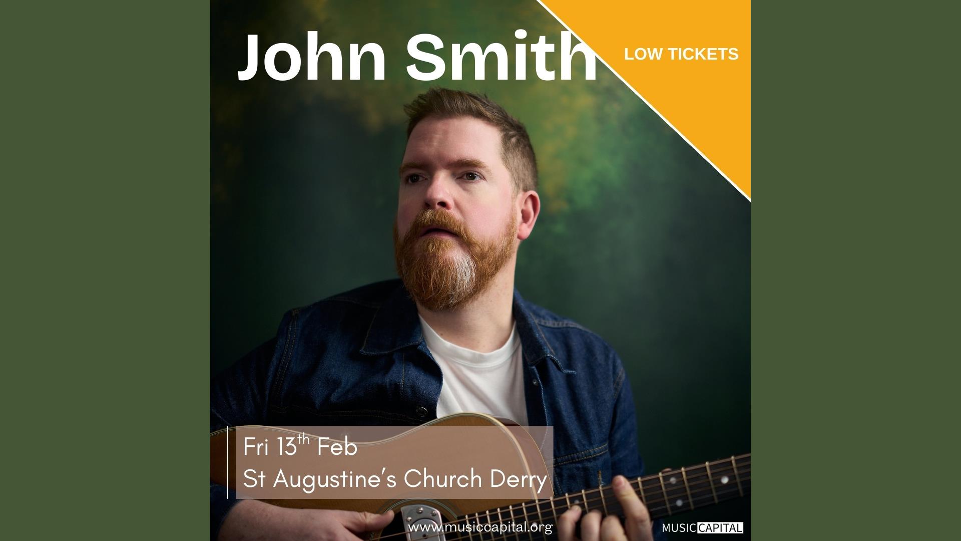 Image of John Smith promoting his upcoming concert in St Augustine's Church in February