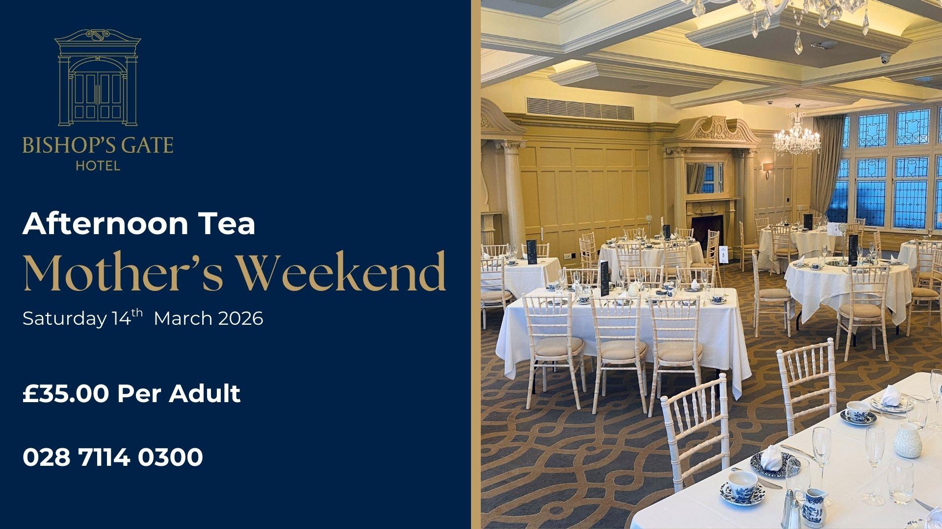 Mother's Weekend Afternoon Tea Saturday 14th March | Northern Counties Ballroom Celebrate the wonderful women in your life with an elegant Afternoon