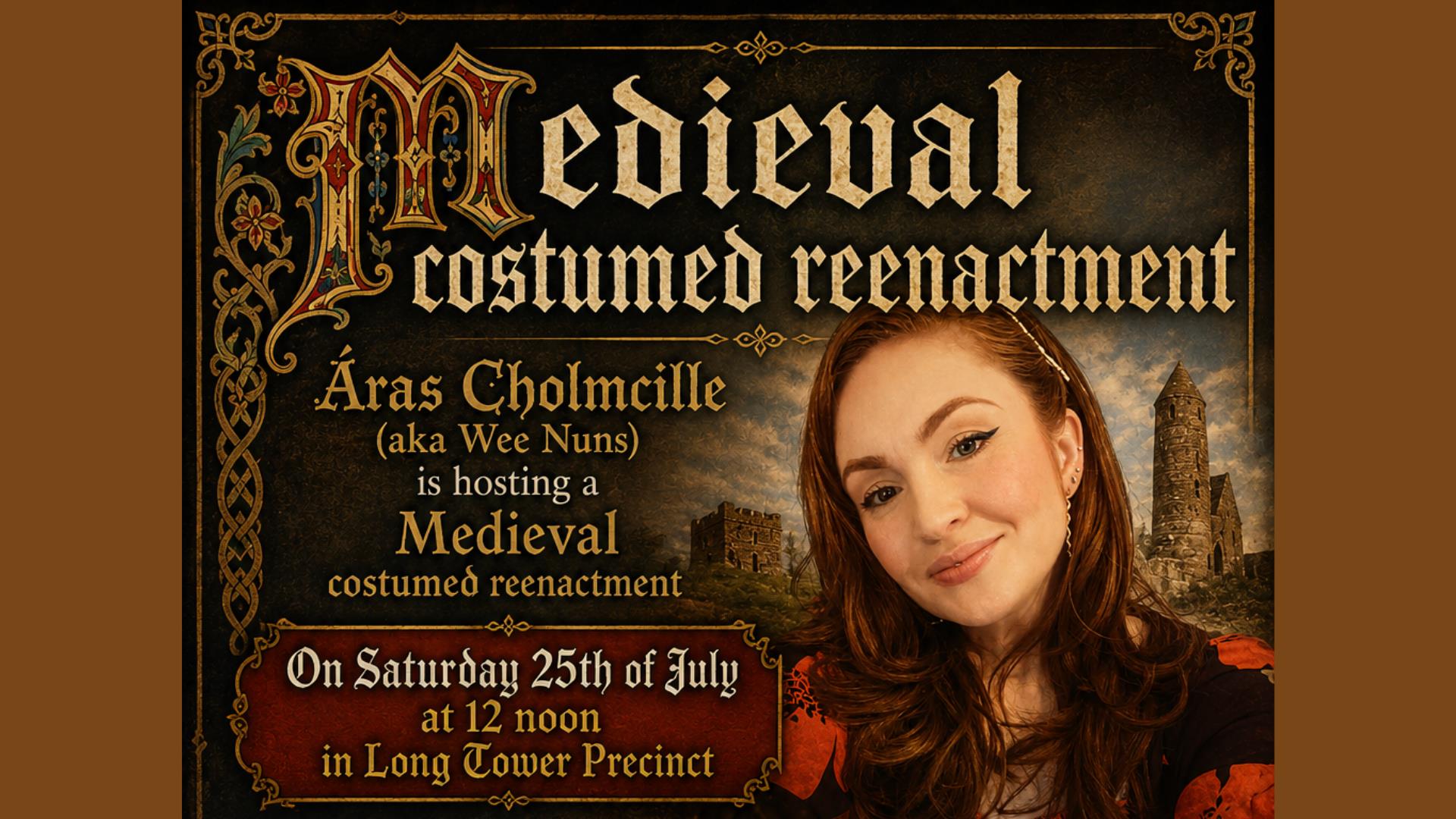 Poster promoting Medieval Re-Enactment of the life of Columba.