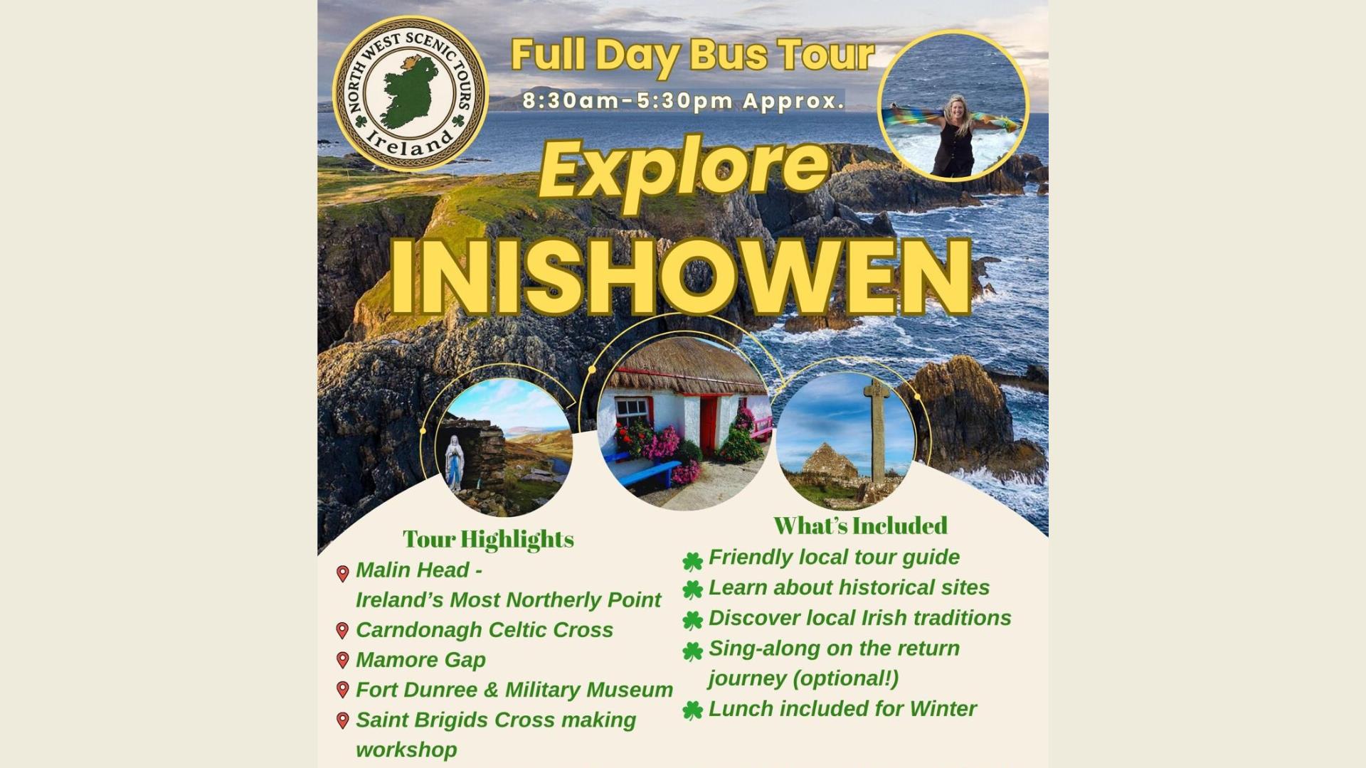 Poster from North West Scenic Tours promoting their Winter Tours of Inishowen