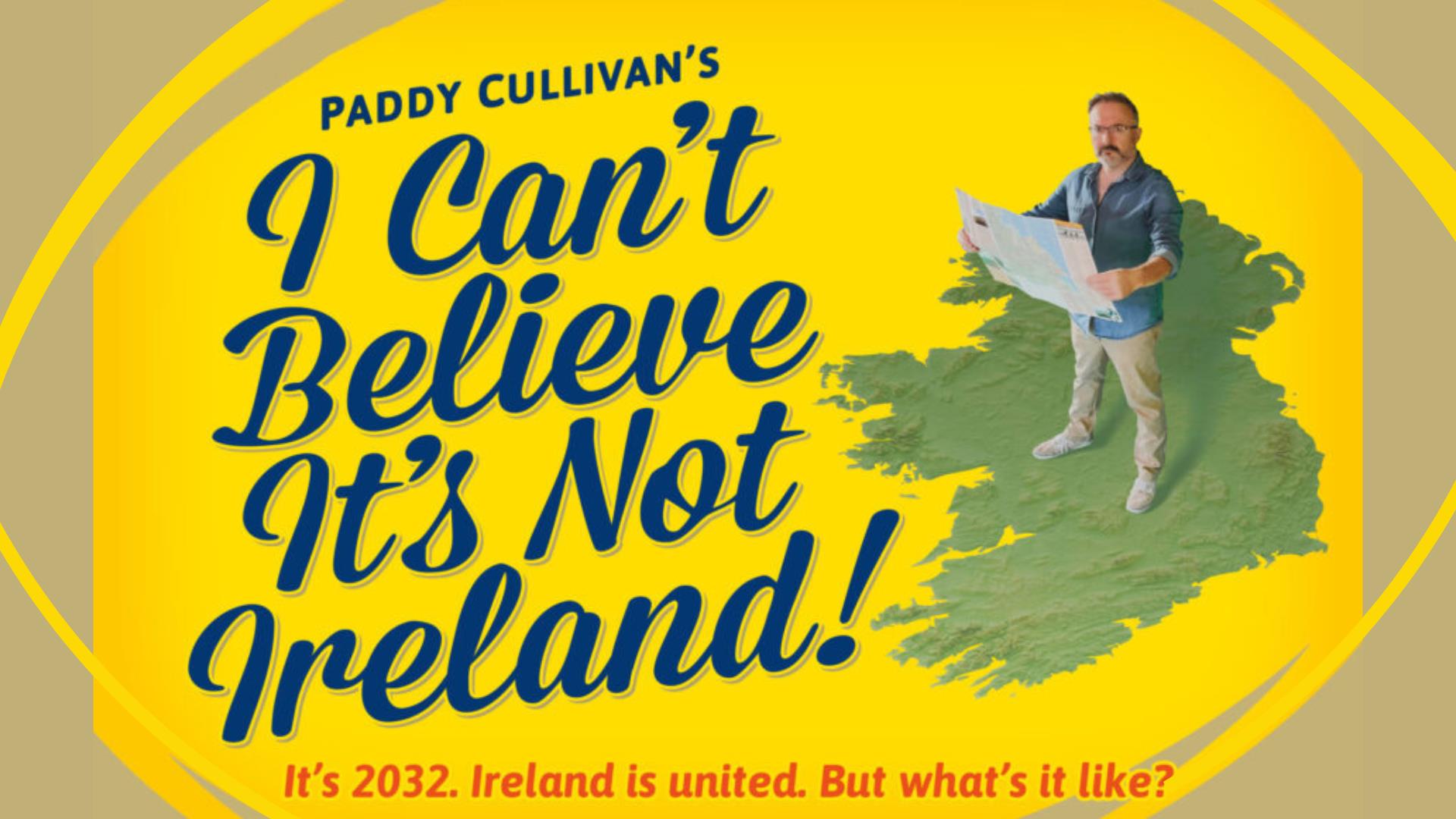 Image of Map of Ireland with Paddy Cullivan holding a map