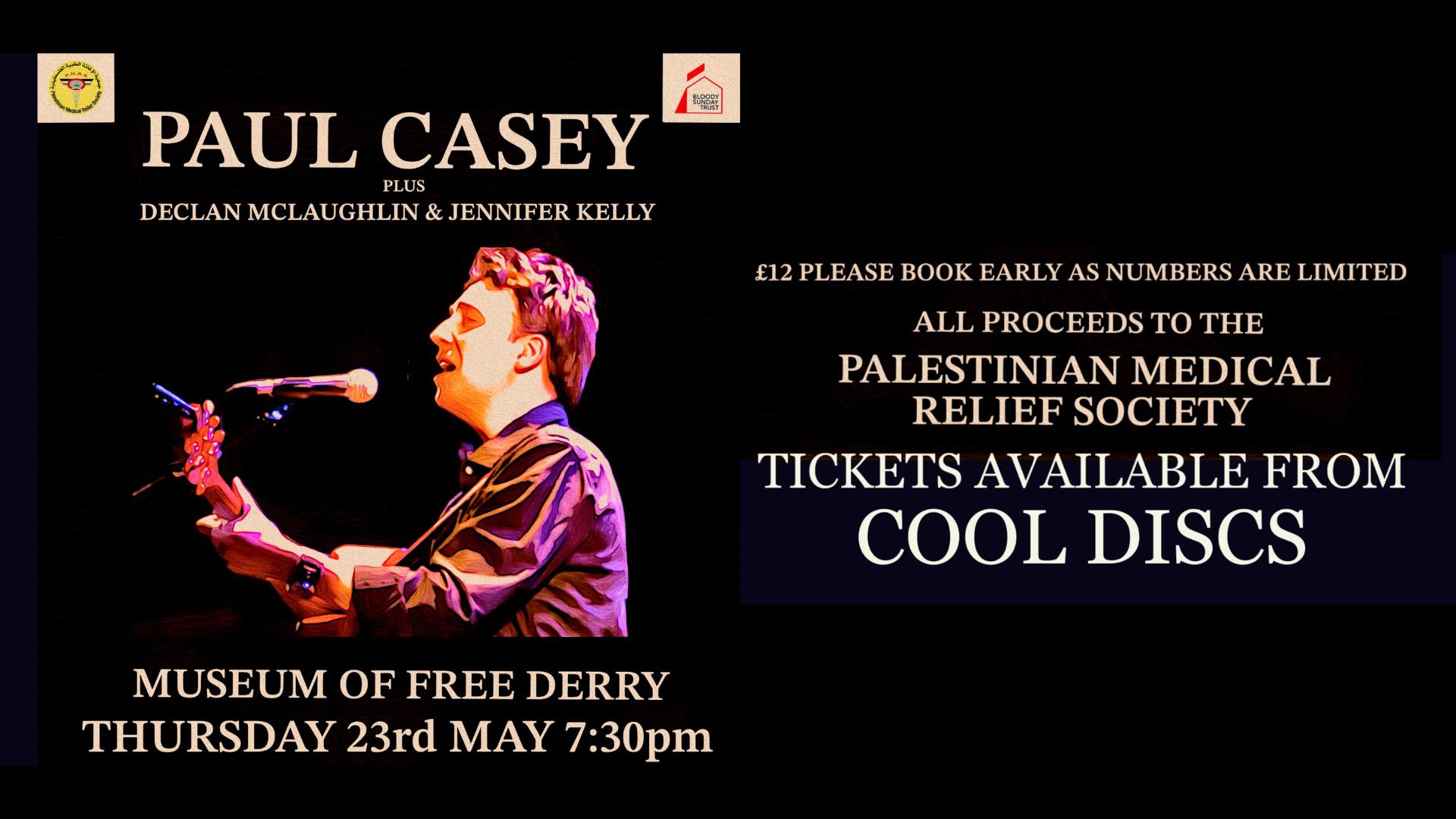 Promotional image for the Paul Casey special musical performance, repeating the details listed in the description.