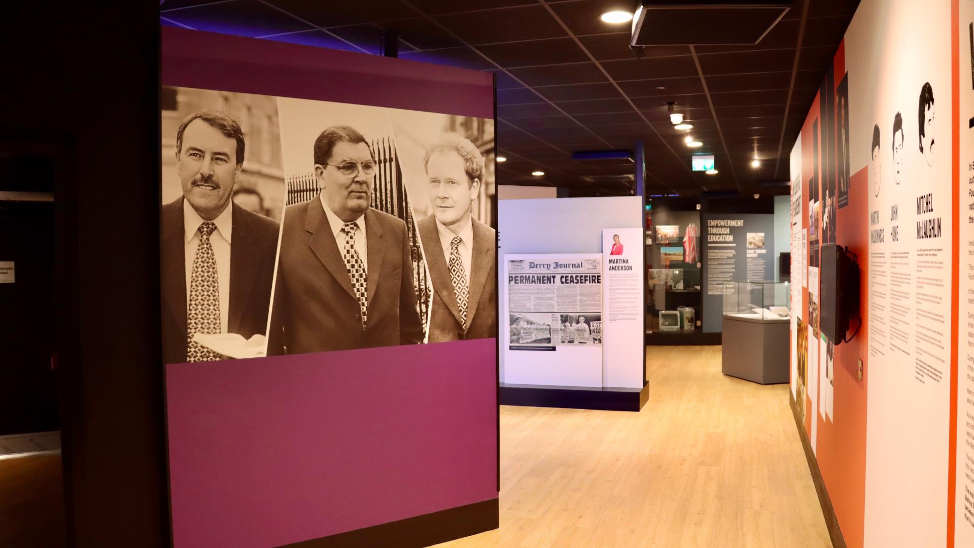 Interior of the new Peacemakers Museum located within the Gasyard in the Bogside area of Derry.