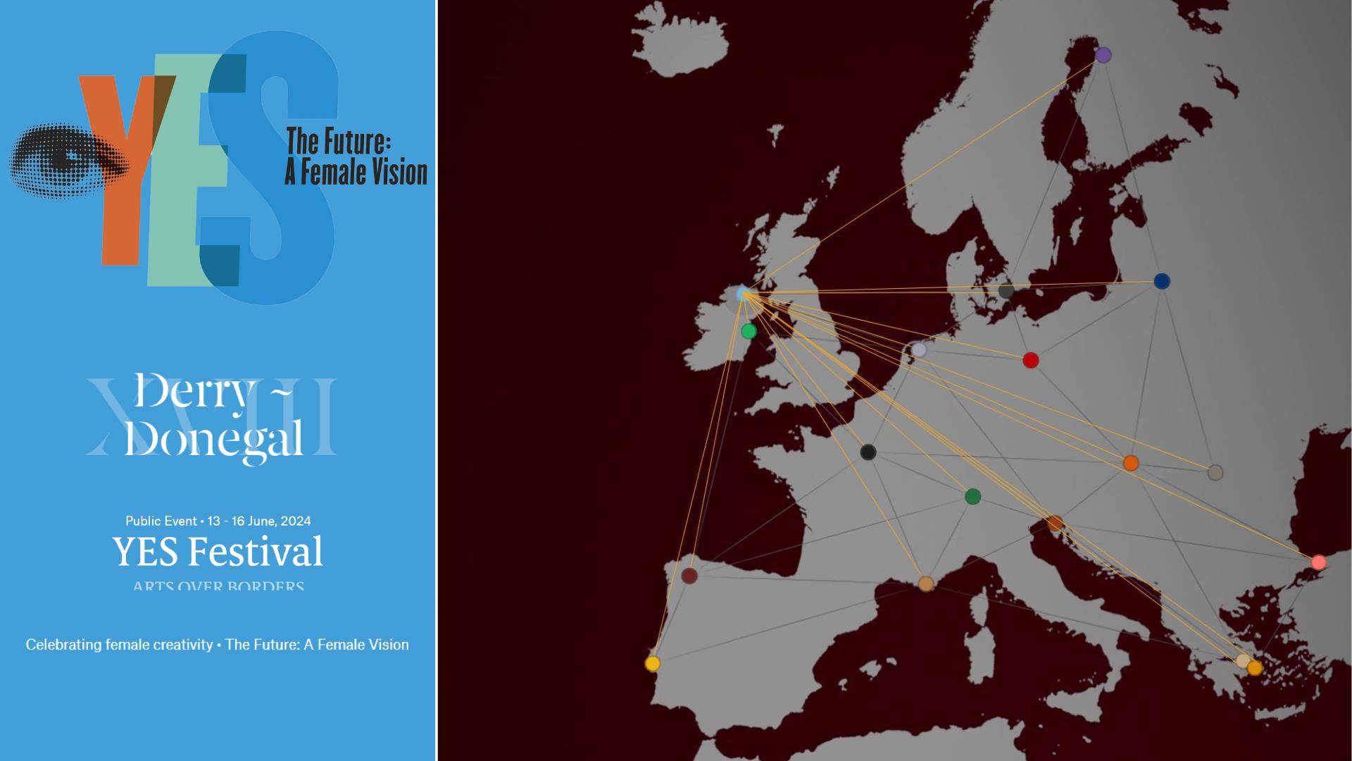 A map showing the locations across Europe that the exhibitions will feature