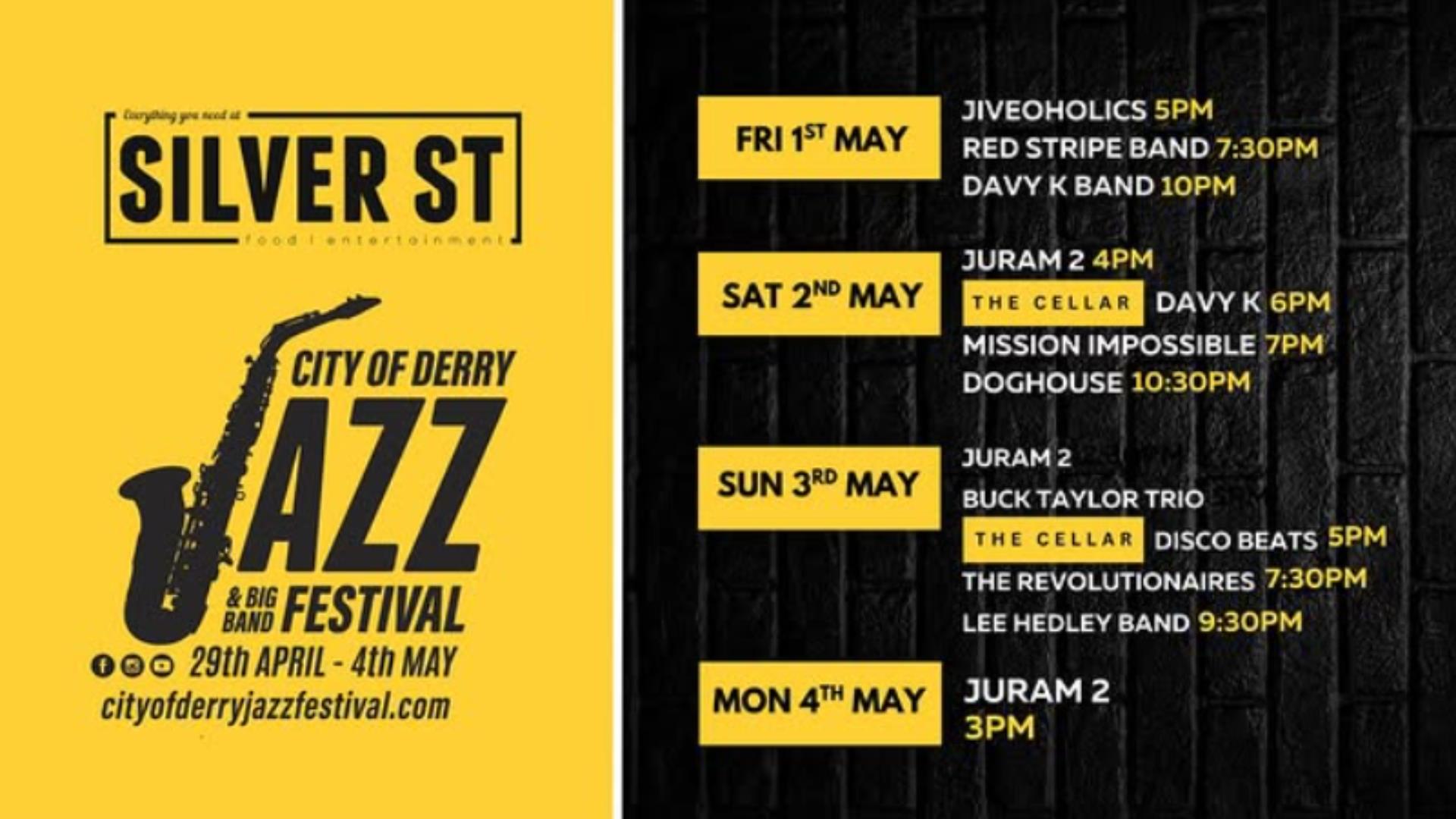 Jazz Festival line up for Silver Street
