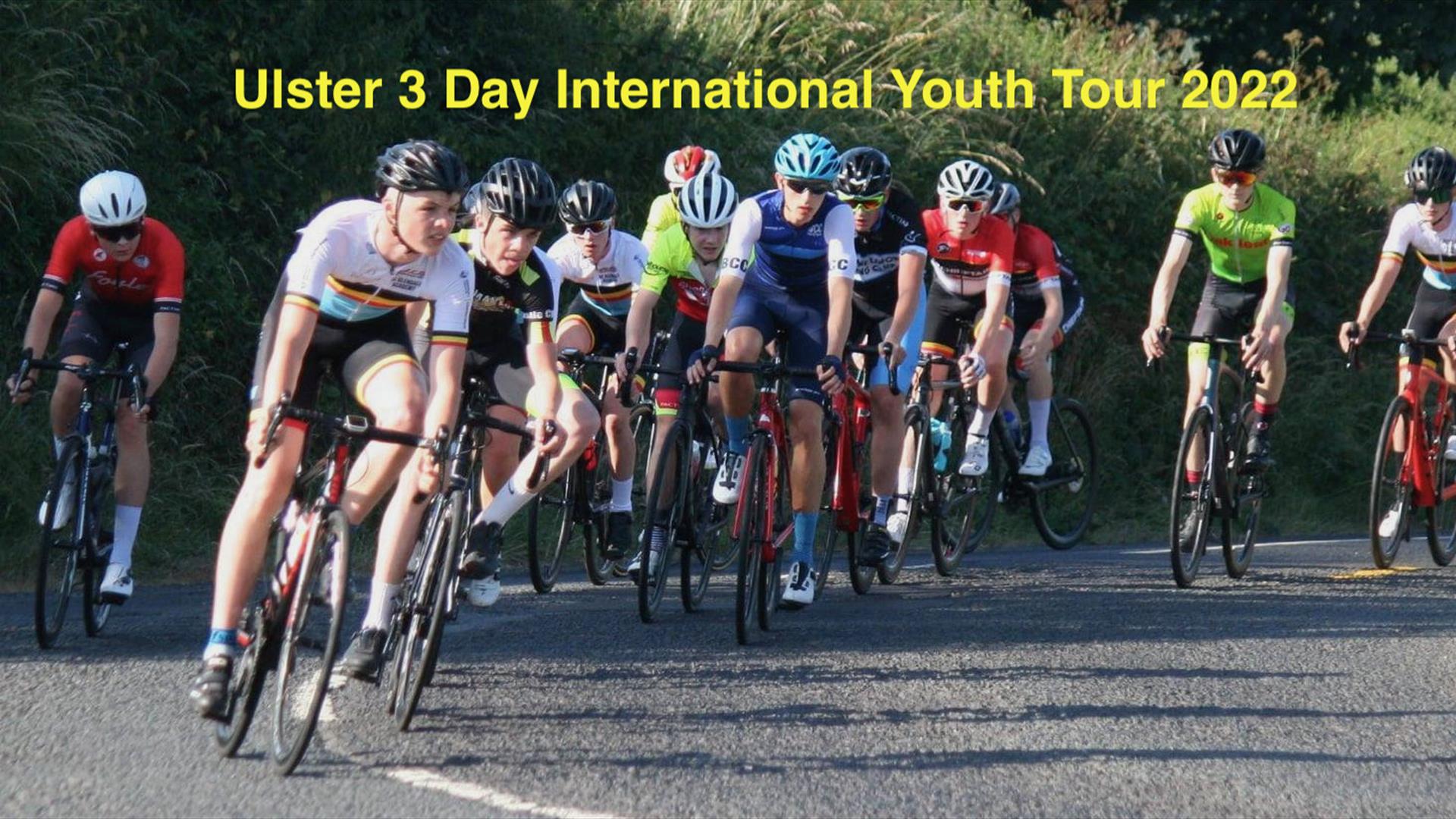 Cyclists mid race