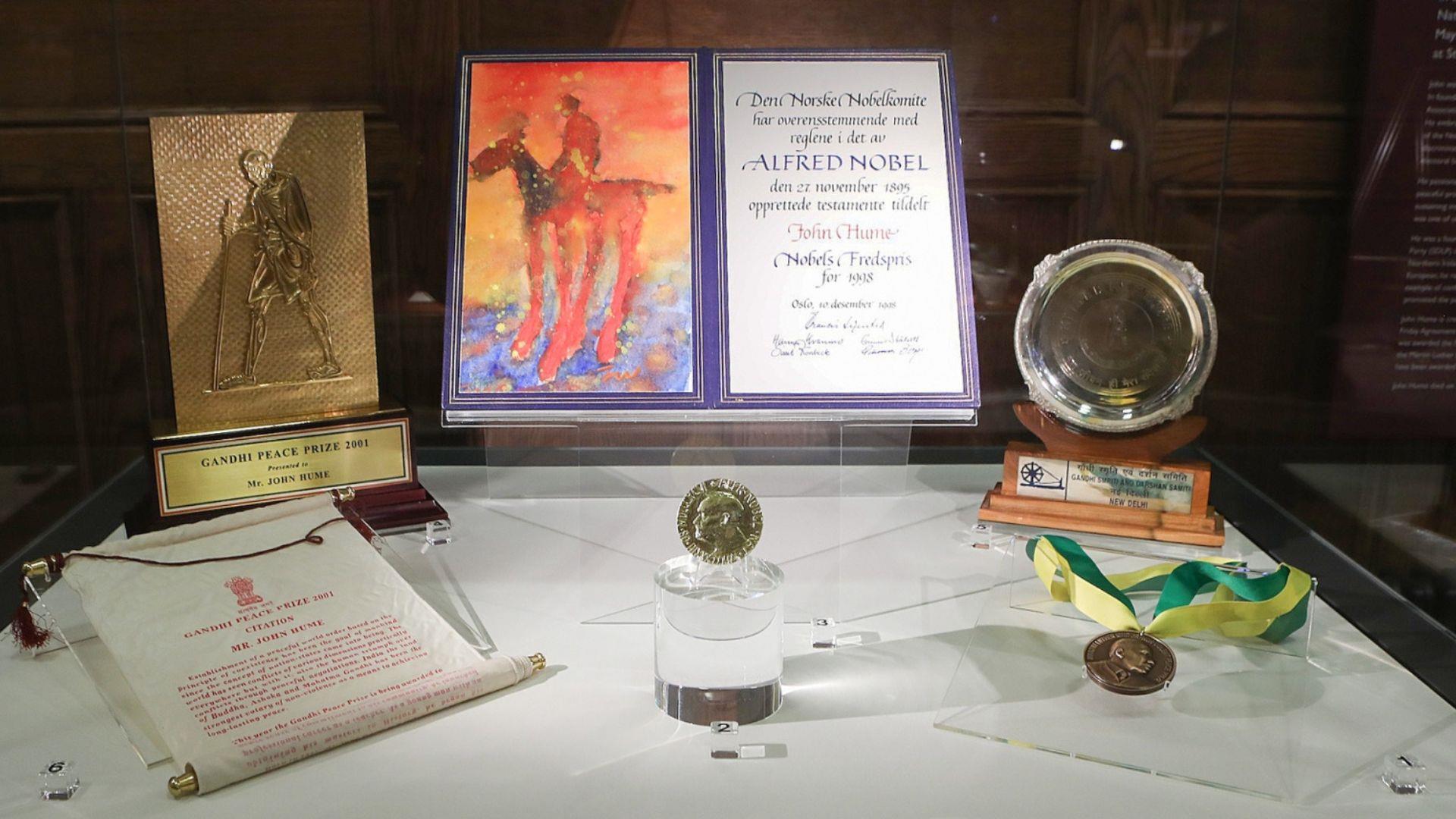 Image of peace prizes awarded to John Hume