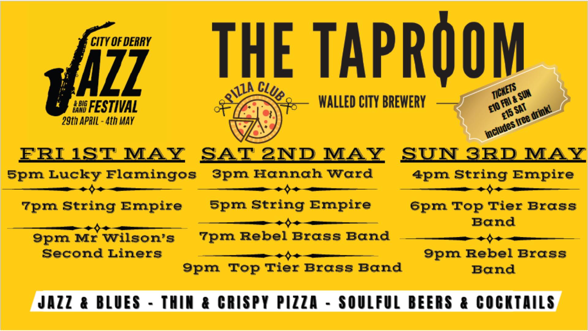 The Jazz Festival and Walled City Brewery logos. Details in description.